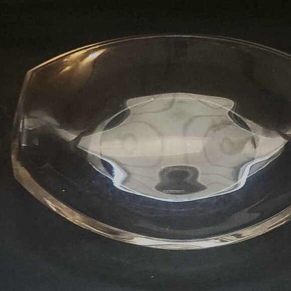 Nachtmann Crystal Candy/Nut Dish Mid Century Modern Look with Etched Nachtmann - Picture 1 of 6